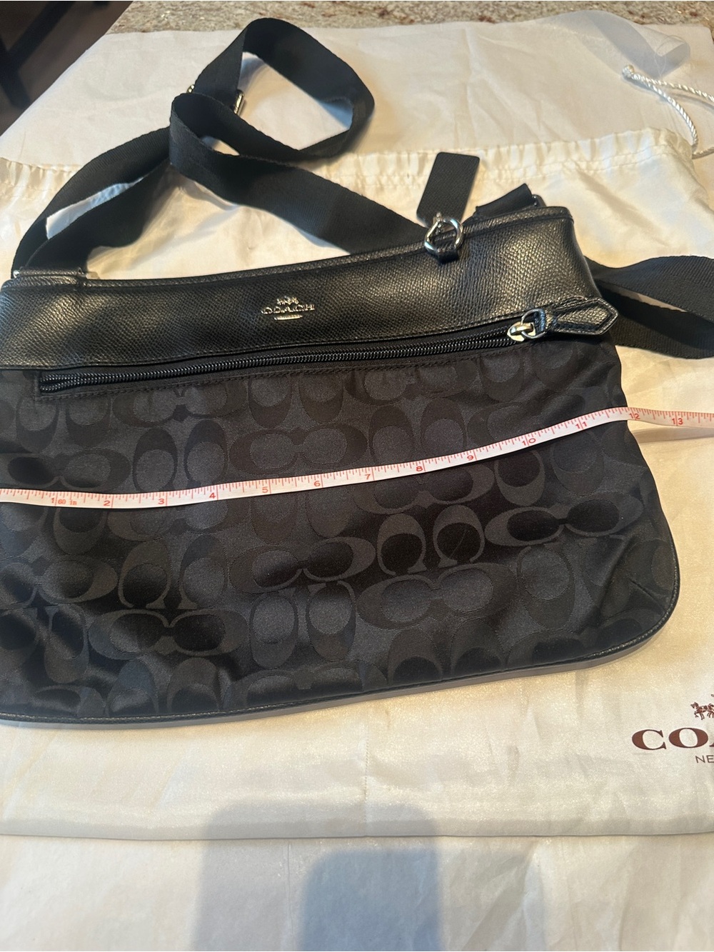 Coach Black Signature Jacquard Crossbody Bag - Picture 3 of 8